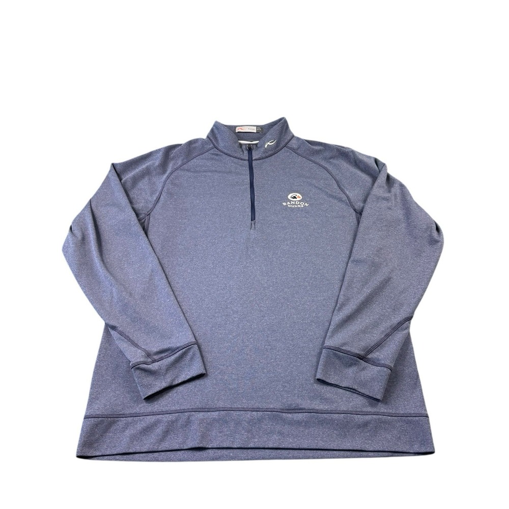 KJUS‎ Heathered Blue Keano Half Zip Brandon Dunes Gold Pullover Size XL